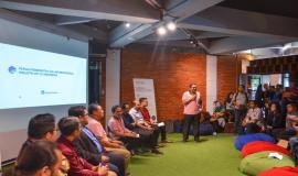Direktur Jenderal SDPPI Ismail memberikan paparan mengenai peran Pemerintah dalam mendorong industri IoT di Indonesia pada kegiatan talkshow interaktif dengan tema Kesiapan Solusi IoT Lokal dan Program IoT Makers Creation 2019, Rabu (19/6).