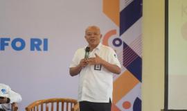 Inspektur Jenderal Doddy Setiadi memaparkan rencana kerja Inspektorat Jenderal tahun 2020-2024 pada kegiatan Rapat Kerja Kemkominfo RI di Labuan Bajo, Nusa Tenggara Timur (4/3).