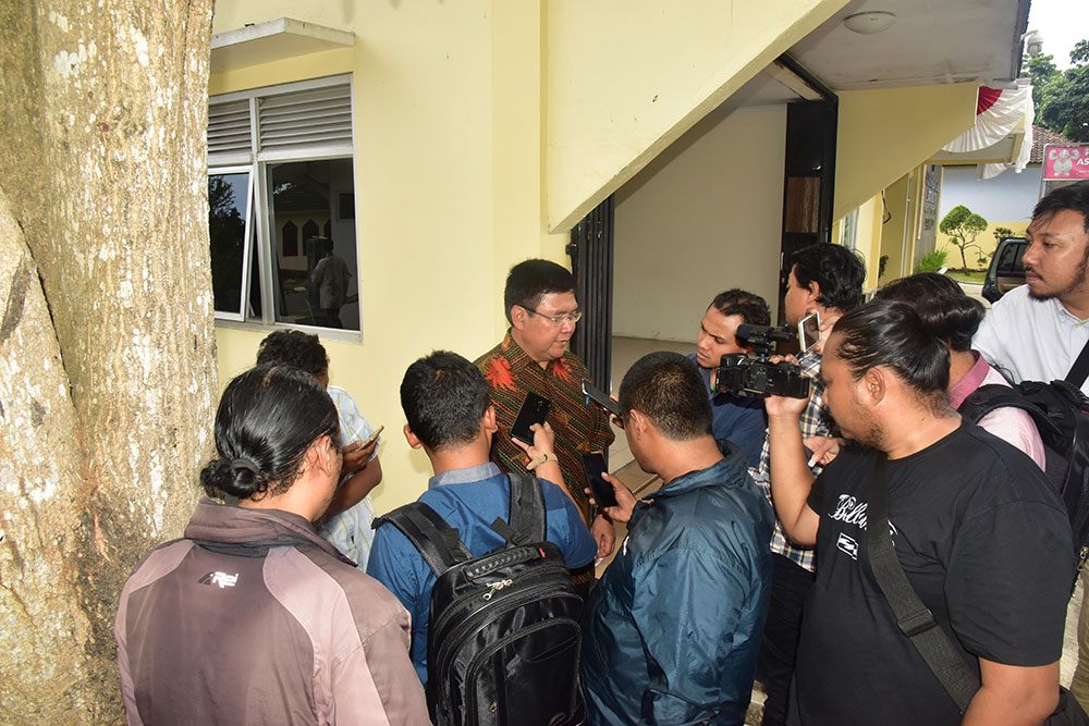 Sesditjen SDPPI, Kemkominfo, Sadjan di sela media briefing yang diselenggarakan Ditjen SDPPI di Yogyakarta, Jumat (24/8/2018).