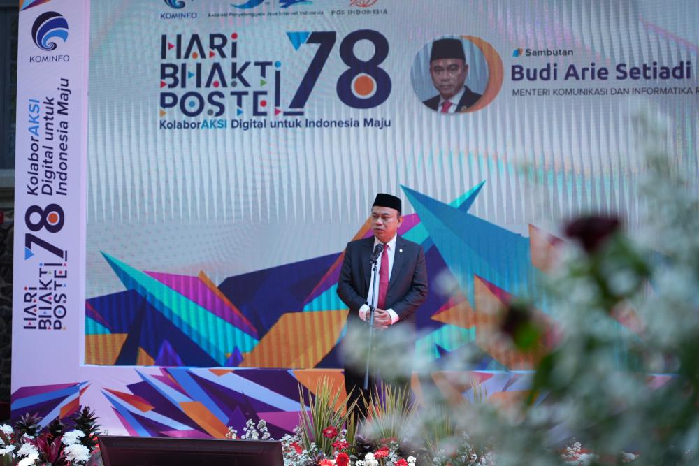 Ilustrasi: Menkominfo Budi Arie menyampaikan sambutan dalam Upacara Peringatan Hari Bhakti Postel ke-78 di Bandung, Rabu (27/09/2023).